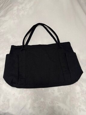 ASOS Black Canvas Tote with Exterior Pockets